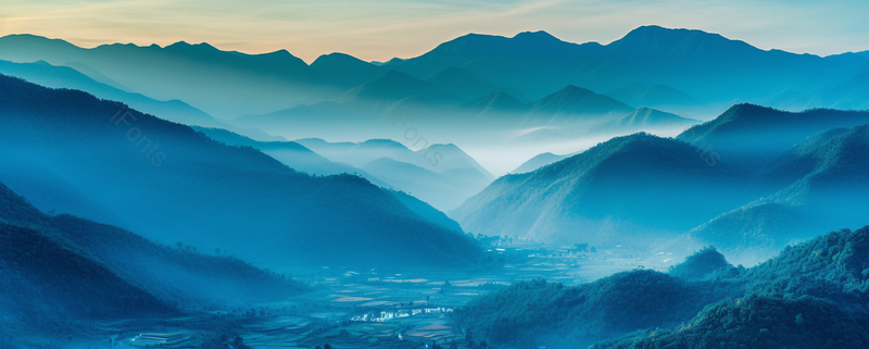 唯美的群山田园乡村风光森林树木仙境,高清,摄影图,摄影图片,图片大全,摄影图免费下载